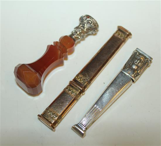 Needle cases & agate desk seal